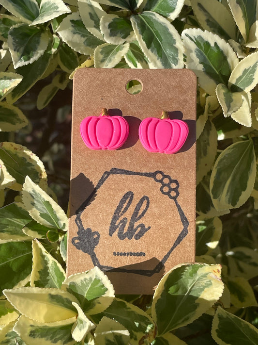 Pink Pumkpin Studs for Breast Cancer Awareness Month